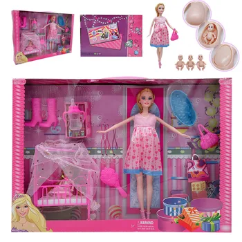 Модные миниатюрные предметы Кукольный домик Кровать для Барби 11,5 