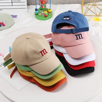 Модные Новые бейсболки для малышей для мальчиков и девочек, бейсболки с вышивкой M, детские солнцезащитные кепки, весна-лето-осень, для 2-4 лет