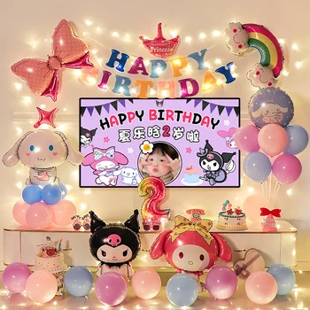 Мультфильм Sanrio Cinnamoroll My Melody Реквизит для фотосессии, Воздушный шар, украшение для Вечеринки в честь Дня рождения, Аниме, Креативность для детей, изысканные подарки