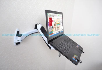 Настенный держатель для ноутбука с газовой пружиной, Алюминиевый сплав, полностью подвижный 10-15-дюймовый ноутбук, подставка для ноутбука Lapdesk