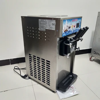 Настольная машина для приготовления мороженого с мороженым в ресторане, продающая высококачественную трехцветную машину для приготовления мороженого