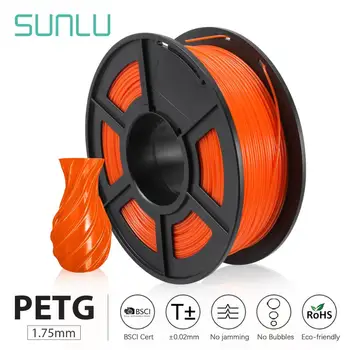 Нить для 3D-принтера SUNLU PETG 1,75 мм Черные Материалы PETG для 3D-печати с RoHS и Reach Certifica 2019 Бесплатная доставка