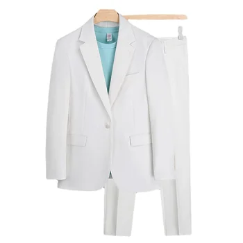 Новое Поступление, Высококачественный Белый Мужской Официальный Повседневный костюм с ощущением падения, Комплекты блейзеров из двух предметов, Большие Размеры S, M, L, XL 2XL3XL 4XL 5XL