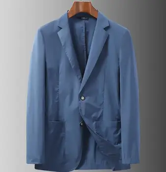 Новое Поступление, Модный хлопковый льняной костюм Для мужчин, Весна-лето, Тонкая деловая Повседневная одежда, Трендовое одиночное мужское пальто в западном стиле, B259