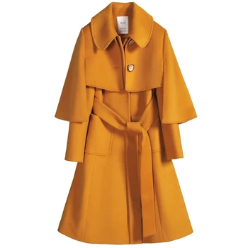 Новое поступление, осенне-зимний винтажный плащ, шерстяное пальто, женская шаль, тонкое пальто из смесовой шерсти с лацканами 