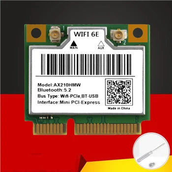 Новый WiFi 6E AX210HMW Мини PCIE WiFi карта для Intel AX210 5374 Мбит/с Bluetooth5.2 802.11ax 2,4 G/5G/6G WiFi 6 AX210 Беспроводной адаптер