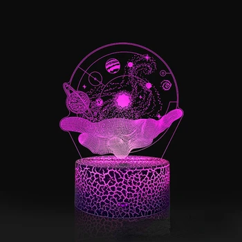 Ночная Вселенная 3D Иллюзионная Лампа Светодиодный Ночник Лампа прикроватный Столик Ночник для Ребенка Креативный подарок