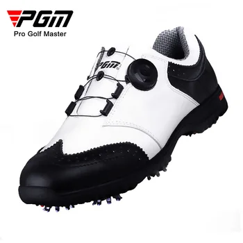 Обувь для гольфа PGM, Мужские водонепроницаемые Кроссовки с подвижным гвоздем, Мягкие Кожаные Вращающиеся шнурки, Спортивная обувь для тренировок