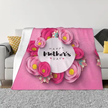 Одеяло с цветочным рисунком на День матери, Фланелевое Одеяло, Домашний Праздничный диван-кровать, Одеяло с односторонним принтом 80x60 Дюймов, Портативное