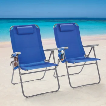 Опорные стойки из 2 предметов, Откидывающийся 4-позиционный пляжный стул большого размера, Стул для рыбалки, стулья для кемпинга, Складной стул, пляжные стулья