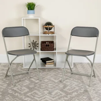 Пластиковый складной стул серии Flash Furniture Hercules ™ - серый - 6 упаковок, Вес 650 фунтов, вместимость для комфортного мероприятия