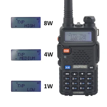 Портативная рация Baofeng UV-5R 8 Вт УКВ двухдиапазонный FM Портативный двухсторонний радиоприемник 128CH с наушником