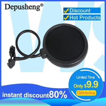 Профессиональный ветрозащитный микрофон Depusheng W99, двухслойный металлический фильтр, прочный слой, студийные аксессуары для любого конденсаторного микрофона