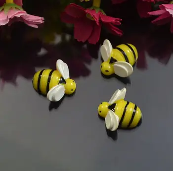 Пчелка из смолы 20 мм, кабошон с плоской спинкой из смолы для банта в центре прически, сделай сам