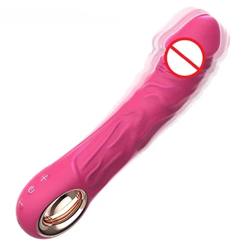Реалистичный Фаллоимитатор Силиконовый вибратор для женщин Стимулятор точки G Влагалища клитора с 10 мощными вибрациями Секс-игрушка Женский вибратор