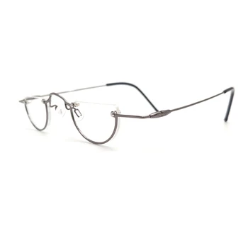 Ретро маленькие круглые металлические очки для чтения в форме полумесяца, винтажный рецепт оптики для близорукости, маленькие очки 1,0 2,0 3,0 4,0