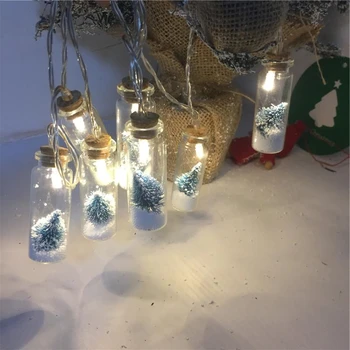 светодиодная Рождественская елка 3 м, стеклянная бутылка для загадывания желаний, гирлянда, сказочная лента, экологичный ночник на 20 светодиодов, бутылка для украшения