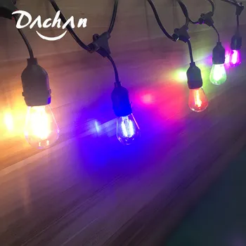Светодиодные Гирлянды коммерческого класса IP65 15M S14 LED Цветная лампа накаливания Эдисона AU Подключаемая Праздничная Свадебная осветительная гирлянда