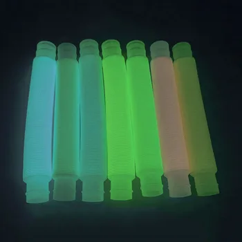Светящийся флуоресцентный цветной растянутый пластиковый трубчатый сильфон DIY POP Tube Vent для снятия стресса Сенсорная игрушка-непоседа