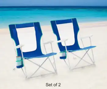Складной Пляжный стул-сумка с жестким подлокотником из 2 предметов с сумкой для переноски