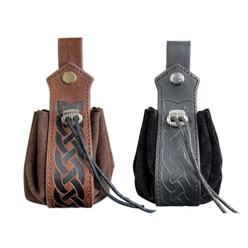 Сумка на шнурке в стиле ретро в стиле викингов, Сумка для игры в кости, средневековая поясная сумка, сумка для хранения монет