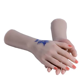 Тренировка ногтей, обучающий искусству маникюра Манекен, Реалистичная силиконовая модель руки для маникюра, фотография, ювелирный дисплей TGDW01