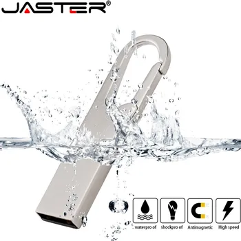 Флэш-накопители JASTER Metal USB 2.0 64 ГБ Флэш-накопитель 32 ГБ 16 ГБ Флеш-накопитель Без серебра с логотипом Memory Stick 8 ГБ 4 ГБ Водонепроницаемый USB-накопитель