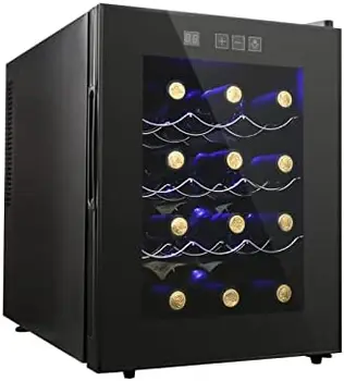 Холодильник-охладитель для бутылок вина, Компактный мини-холодильник для вина с цифровым контролем температуры, Бесшумная работа, Термоэлектрический охладитель