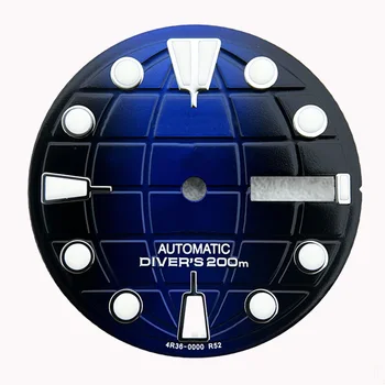 Черный циферблат с датой дня 28,5 мм для часов с логотипом AquanautDivers Подходит для Miyota 9015 SW200 ETA 2824 NH36